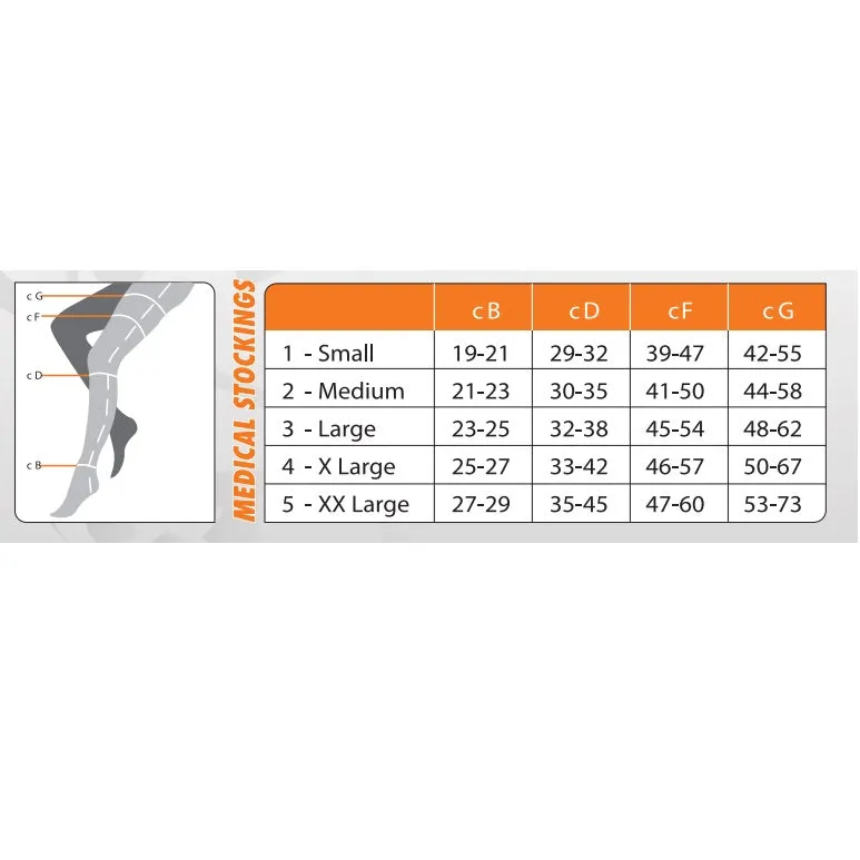 Medical Compression Stockings - Thigh High - 20 -30mmHG - Open Toe