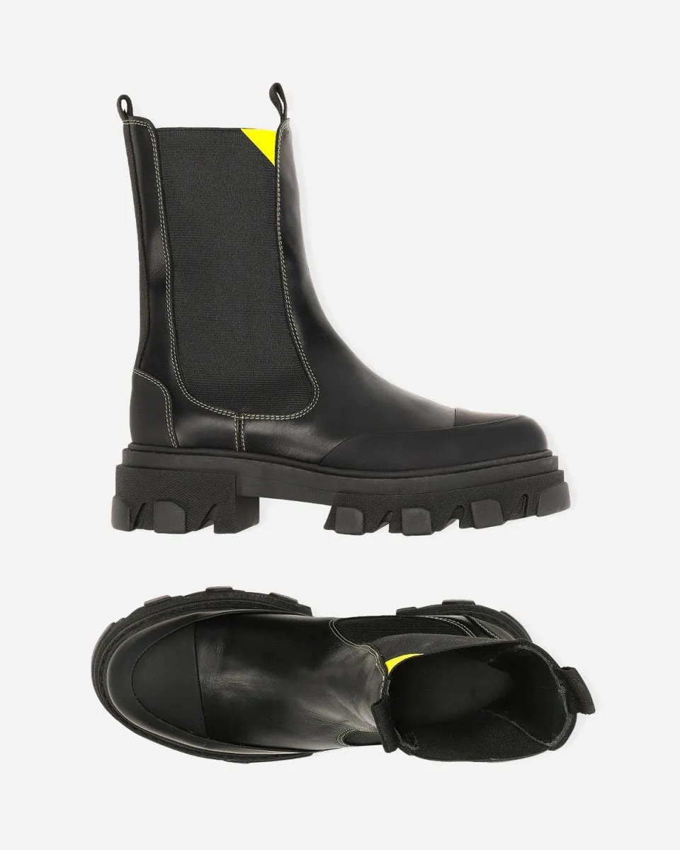 Mid Chelsea Boot Calf Leather - Black