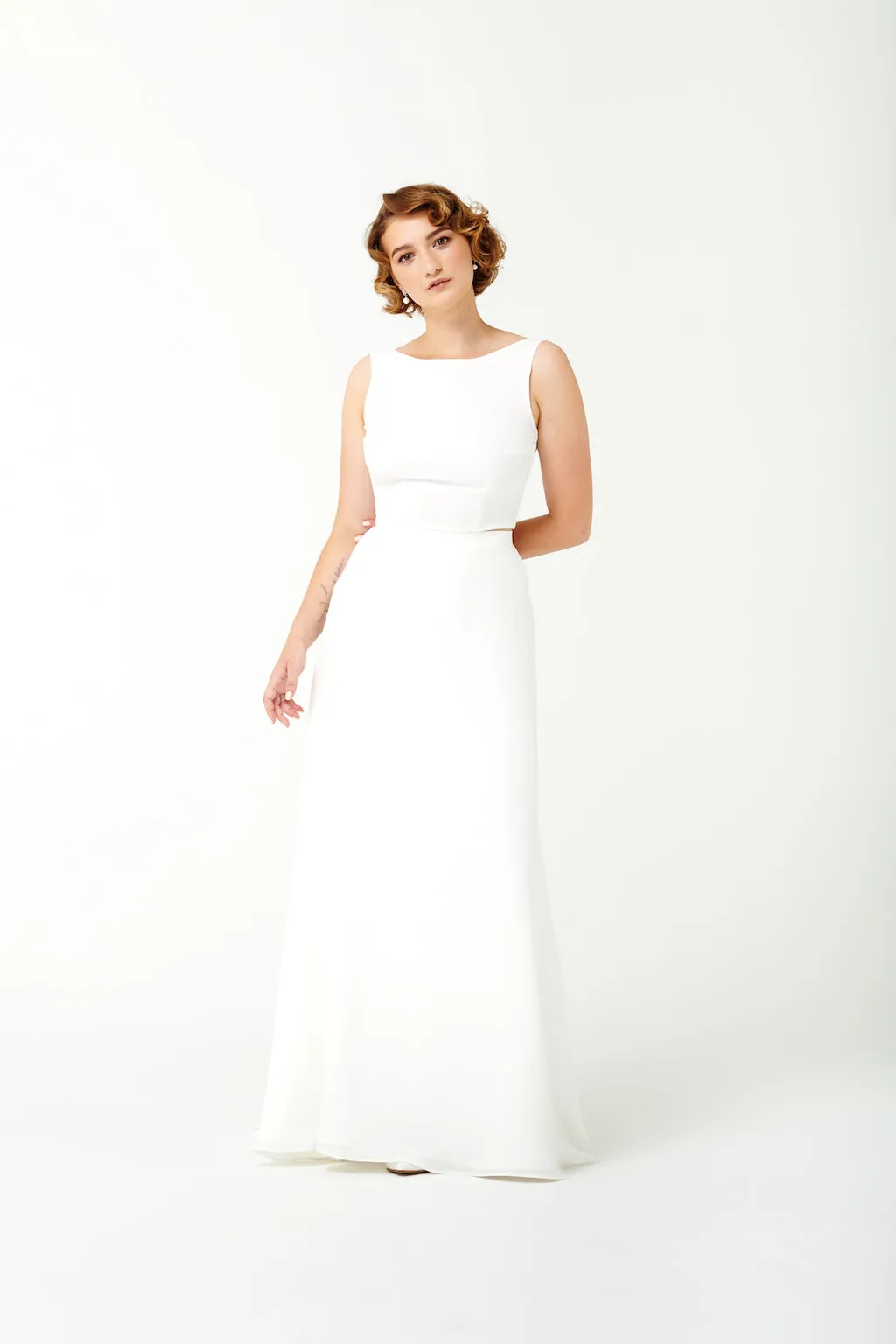 Moon River | Sleeveless Open Back Bridal Top