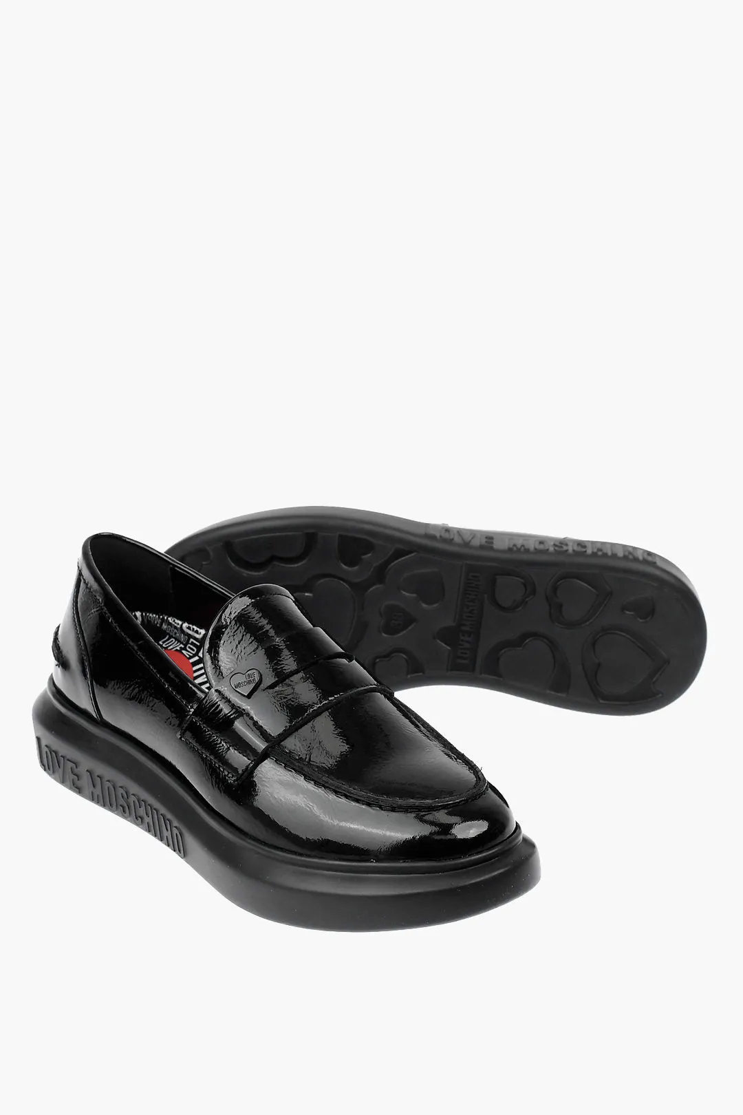 Moschino LOVE patent leather loafers