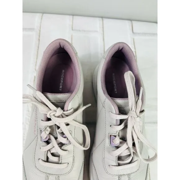 New Rockport lilac leather sneakers size 7.5