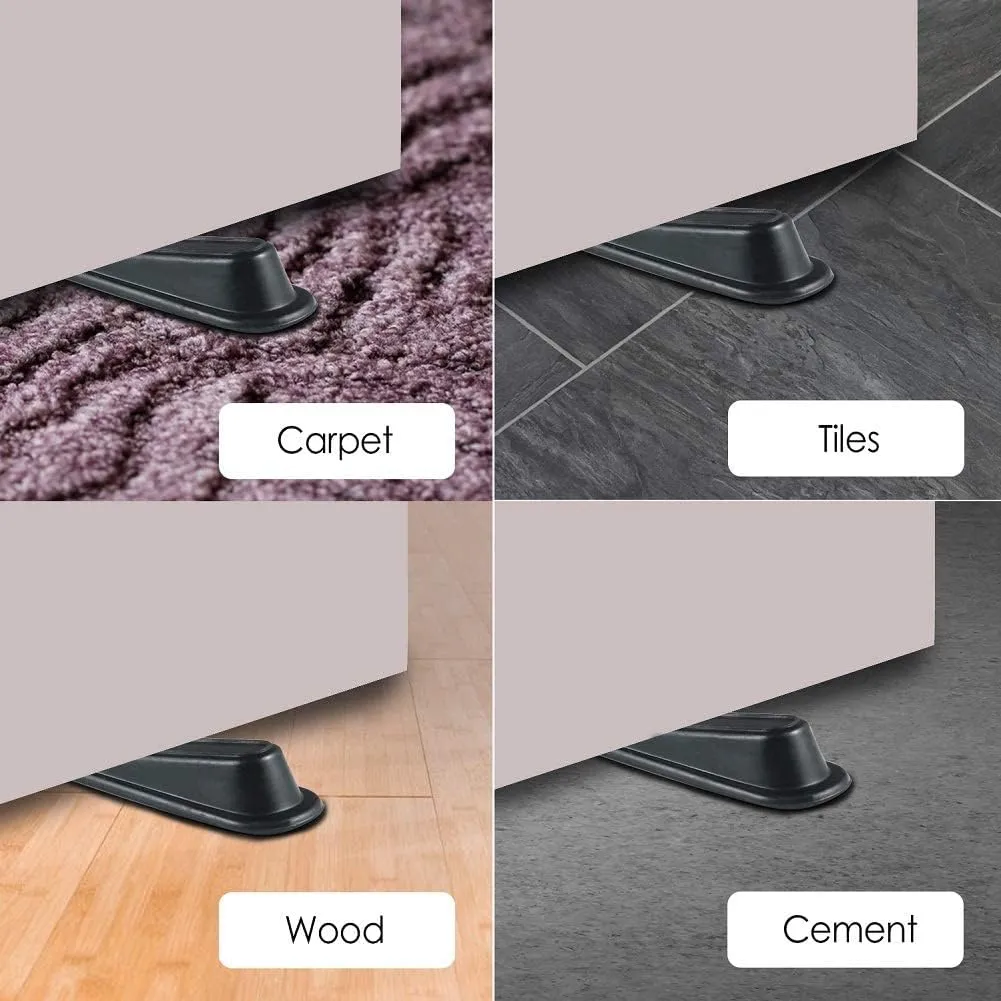 NEW Rubber Doorstopper Wedge Suitable for All Floors Non-Scratching and Anti-Slip Design (5 Packs)