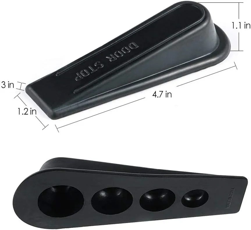 NEW Rubber Doorstopper Wedge Suitable for All Floors Non-Scratching and Anti-Slip Design (5 Packs)