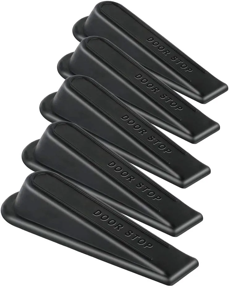 NEW Rubber Doorstopper Wedge Suitable for All Floors Non-Scratching and Anti-Slip Design (5 Packs)