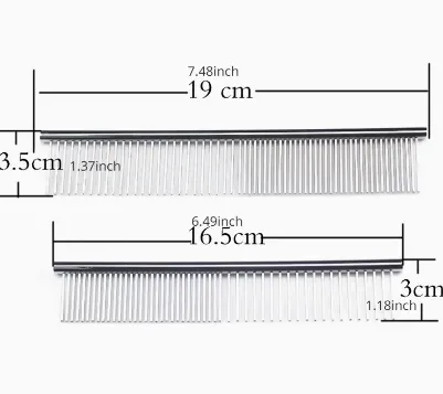 NEW Stainless Steel Finishing Comb for Dogs and Cats, Durable Pet Grooming Tool for Normal Hair, Long and Thick Fur Detangling Brush