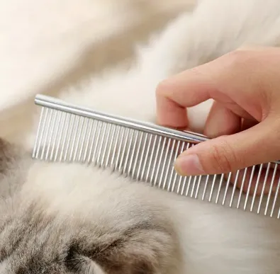NEW Stainless Steel Finishing Comb for Dogs and Cats, Durable Pet Grooming Tool for Normal Hair, Long and Thick Fur Detangling Brush