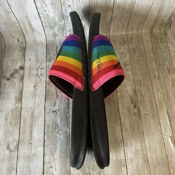 Nike Benassi JDI Rainbow “BETRUE” Slides CD2717-001 Men's Size 15 LGBTQ Pride