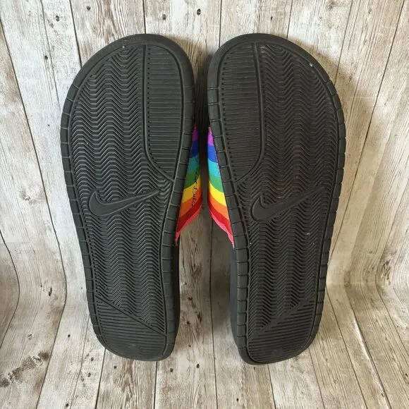 Nike Benassi JDI Rainbow “BETRUE” Slides CD2717-001 Men's Size 15 LGBTQ Pride