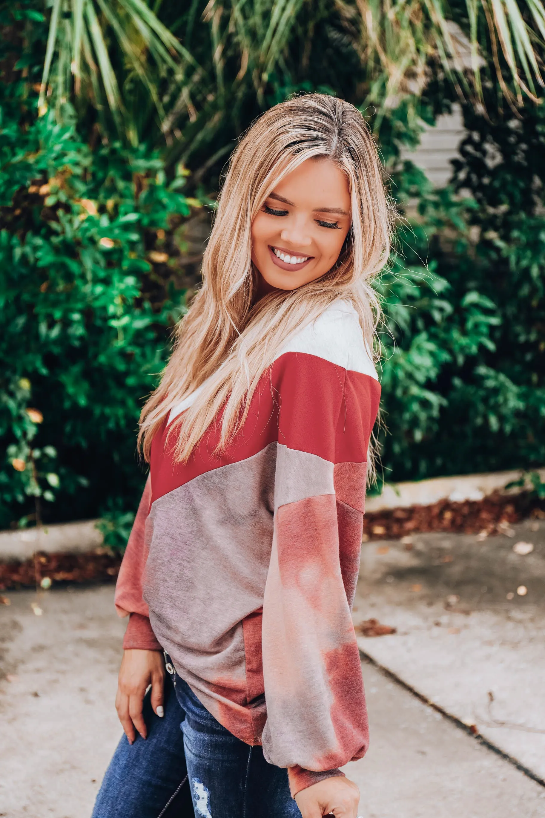 Oatmeal Spice Chevron Top - Brick