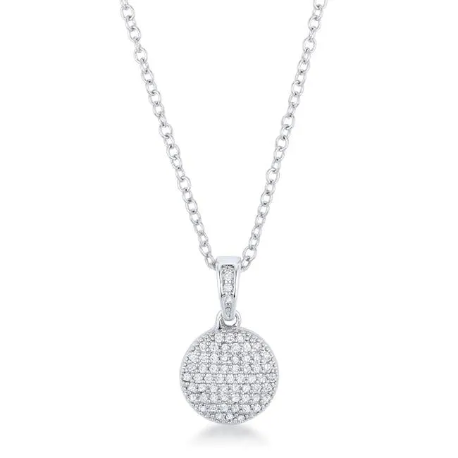Olva Elegant Gold CZ Disk Pendant