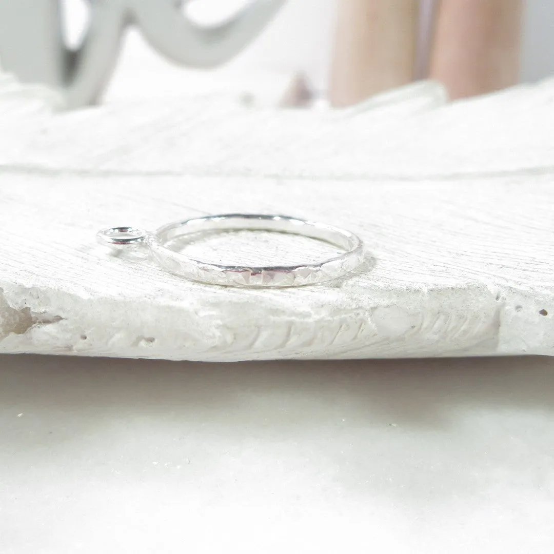 Open Resin Bezel - Chiseled Edge Circle, 16mm, Single Ring - Choose Your Metal