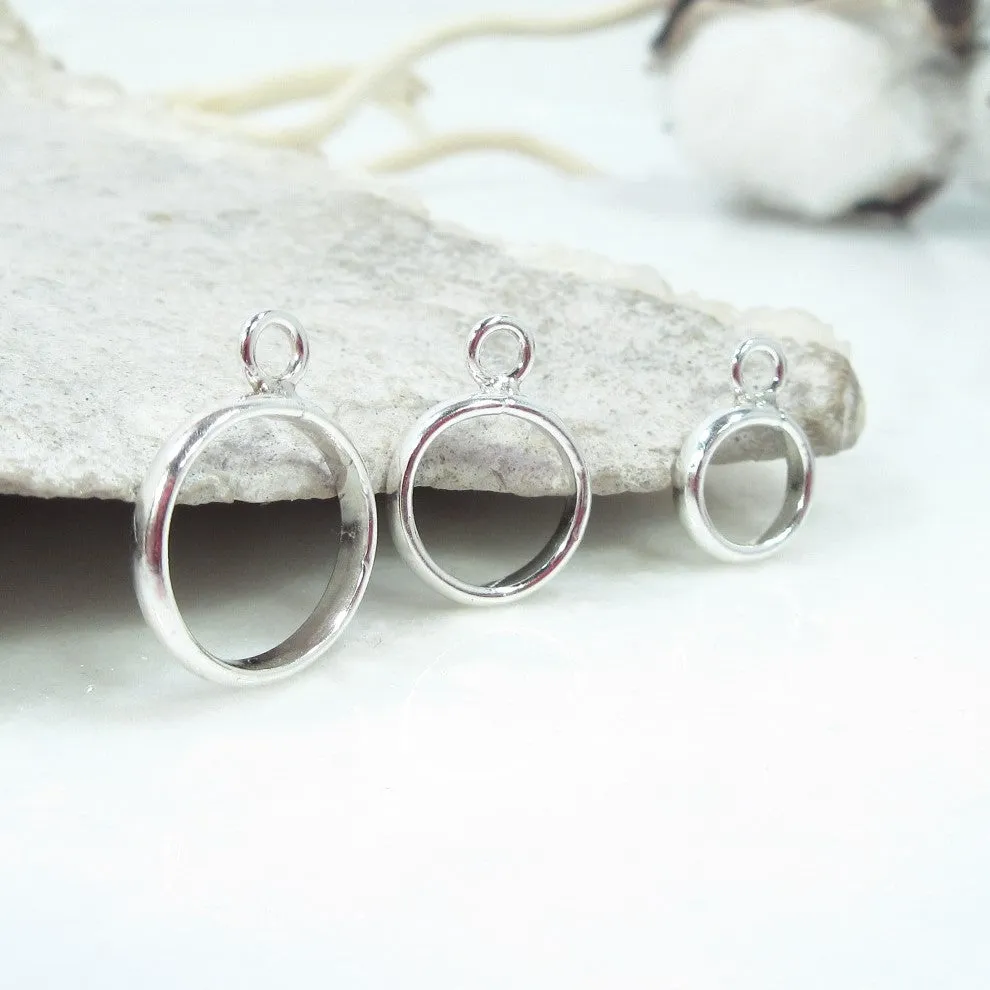 Open Resin Bezel - Circle, 8mm, Single Ring - Choose Your Metal
