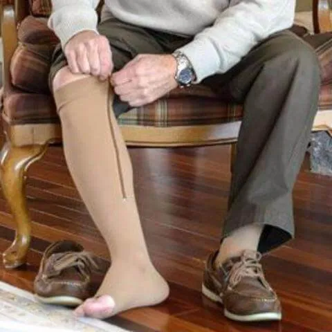 Open Toe Zipper Compression Stockings For Men and Women