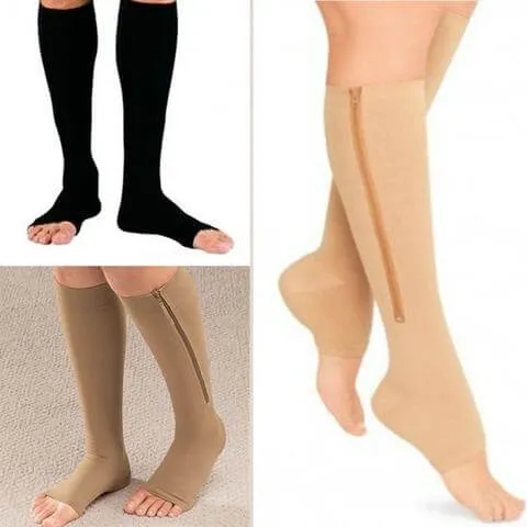 Open Toe Zipper Compression Stockings For Men and Women