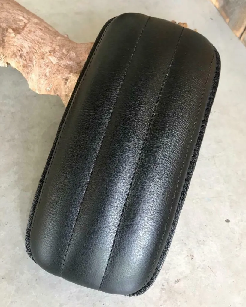 P-Pad Seat Chopper Harley Sportster Bobber Chopper Bates Blk Tuck Roll Leather