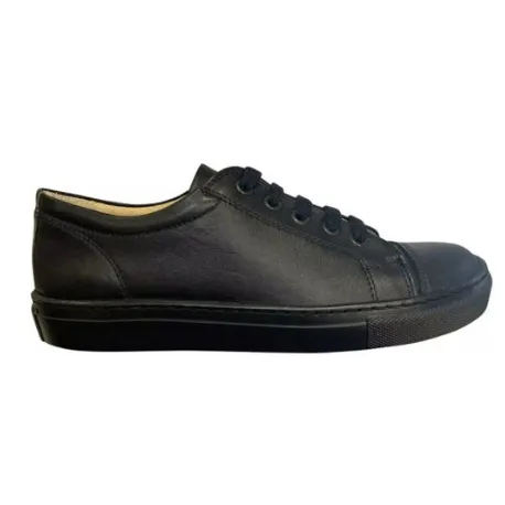 Petasil Peel - Black Leather Lace Up School Shoe