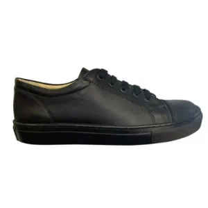 Petasil Peel - Black Leather Lace Up School Shoe