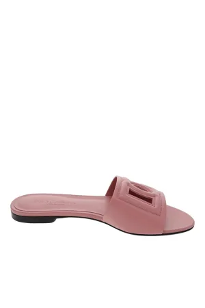 Pink Ciabatta Leather Slide Sandal