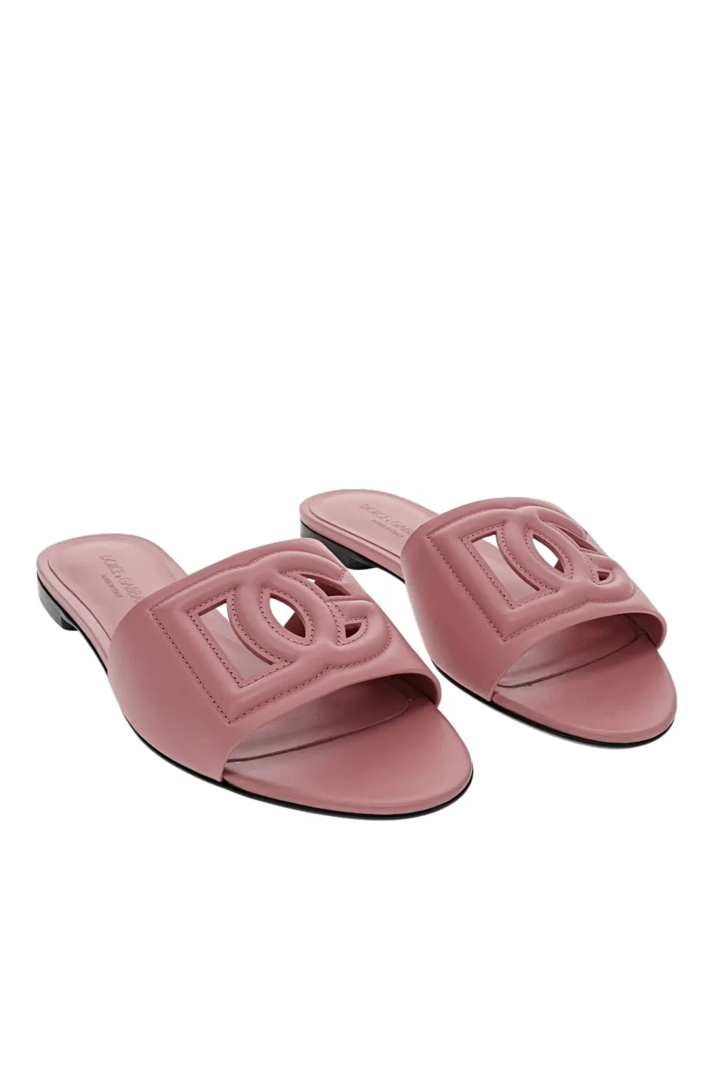 Pink Ciabatta Leather Slide Sandal