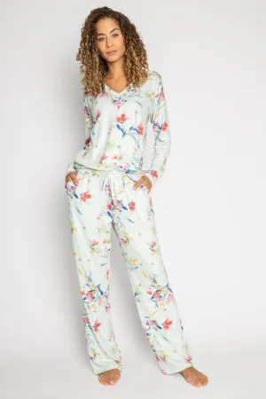 PJ Salvage Budding Bouquet Floral Lounge Set Aqua