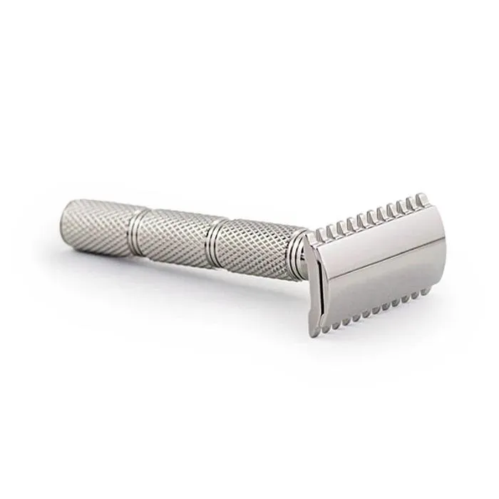RazoRock Game Changer 68P Open Comb Double Edge Safety Razor - Super Knurl Handle