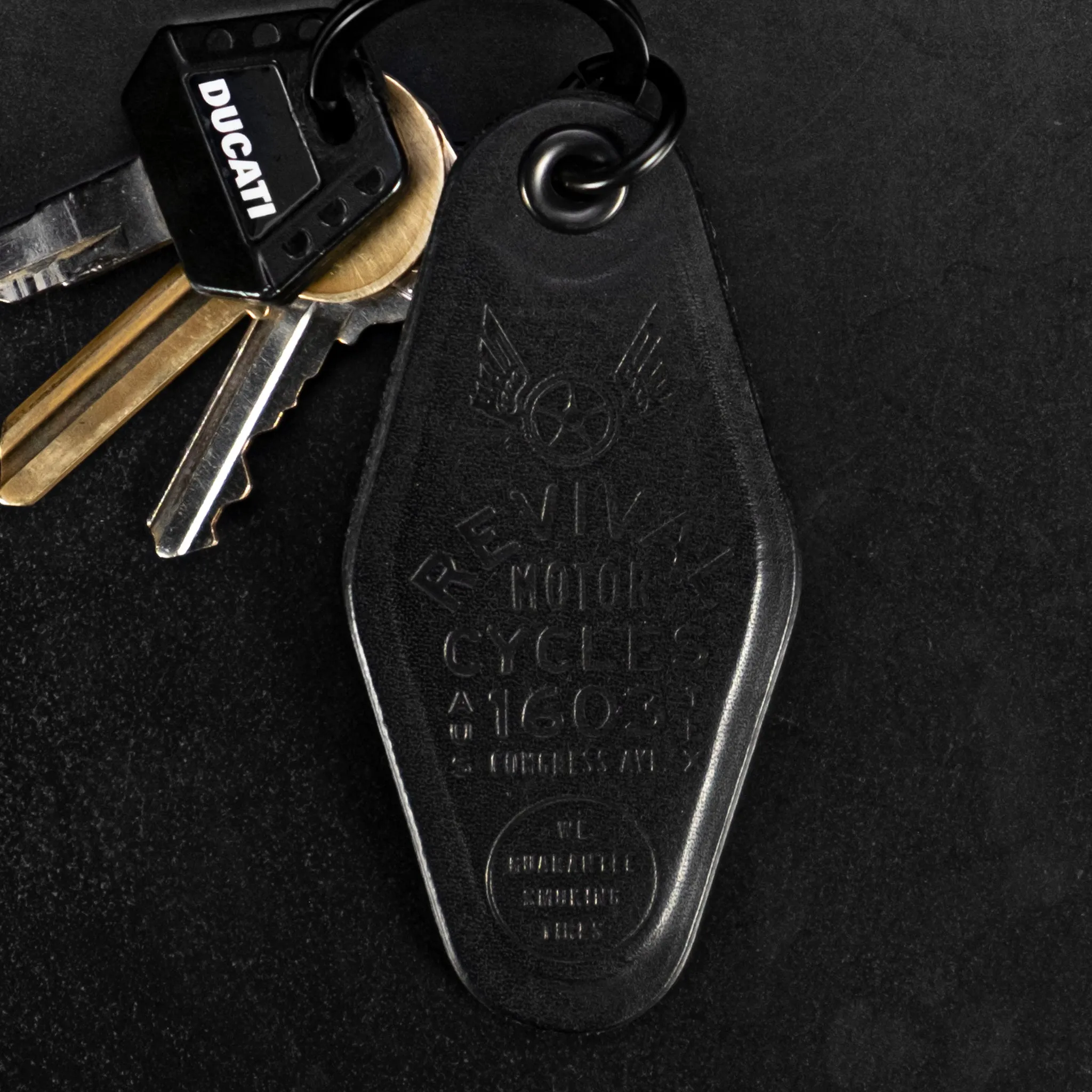 Revival Cycles Motor-Inn Keychain - Black