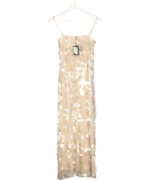 River Island Cream Strappy Sequin Slip Dress UK 6