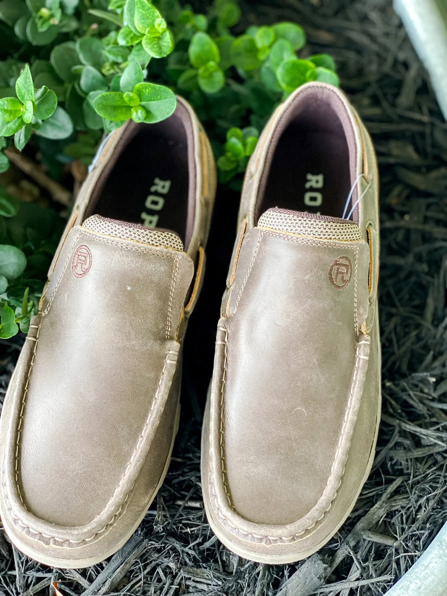 Roper Mens Leather Boat Shoe Brown
