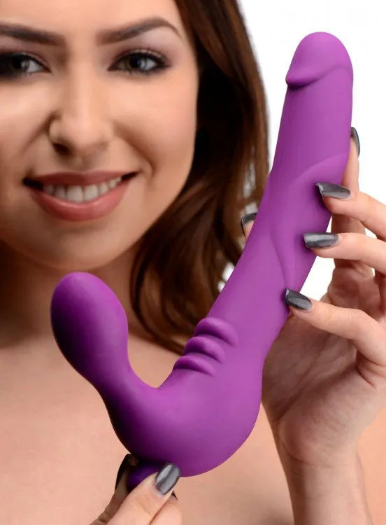 Royal Revolver Vibrating Strapless Strap- on  - Purple