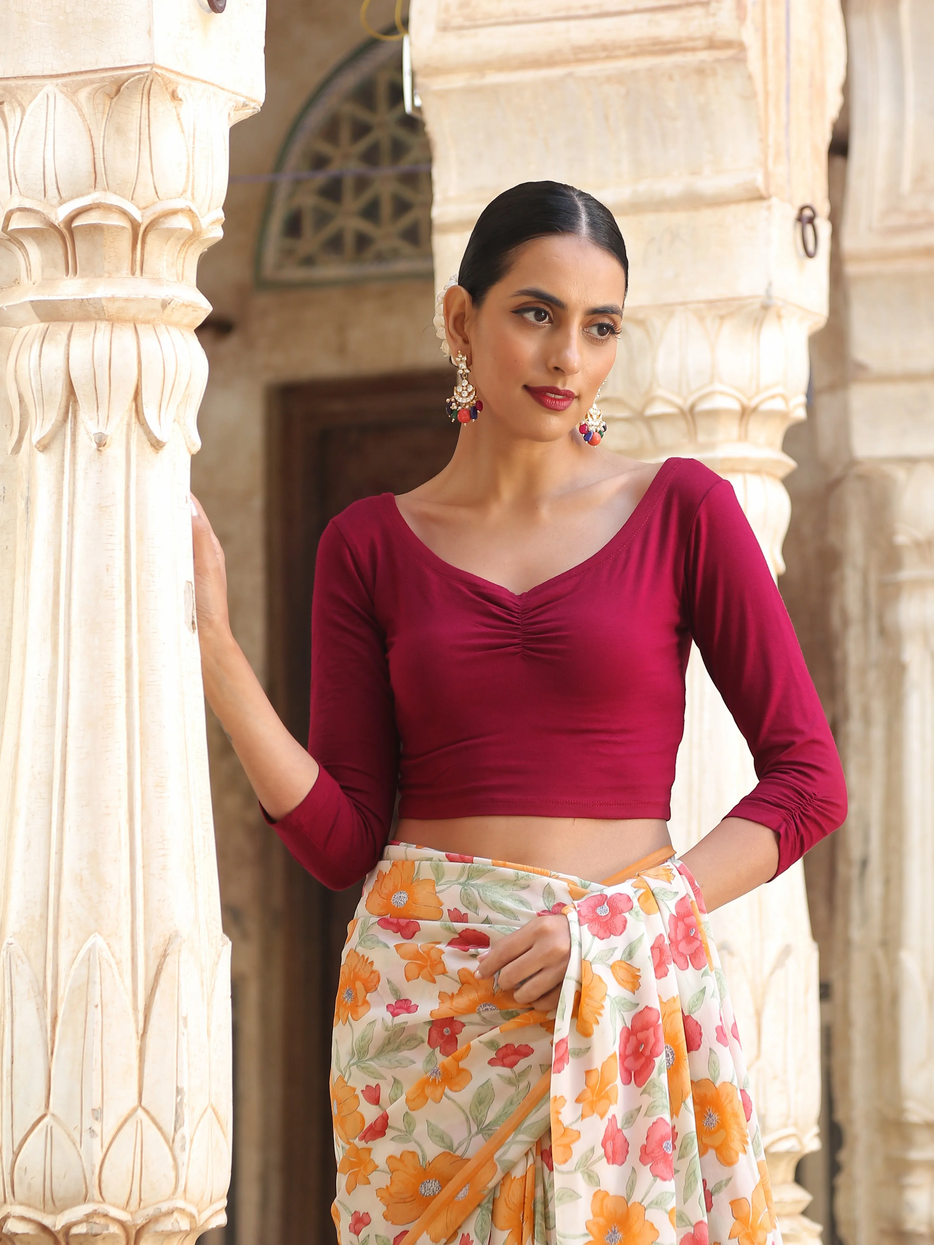 Ruby Red Stretchy Blouse