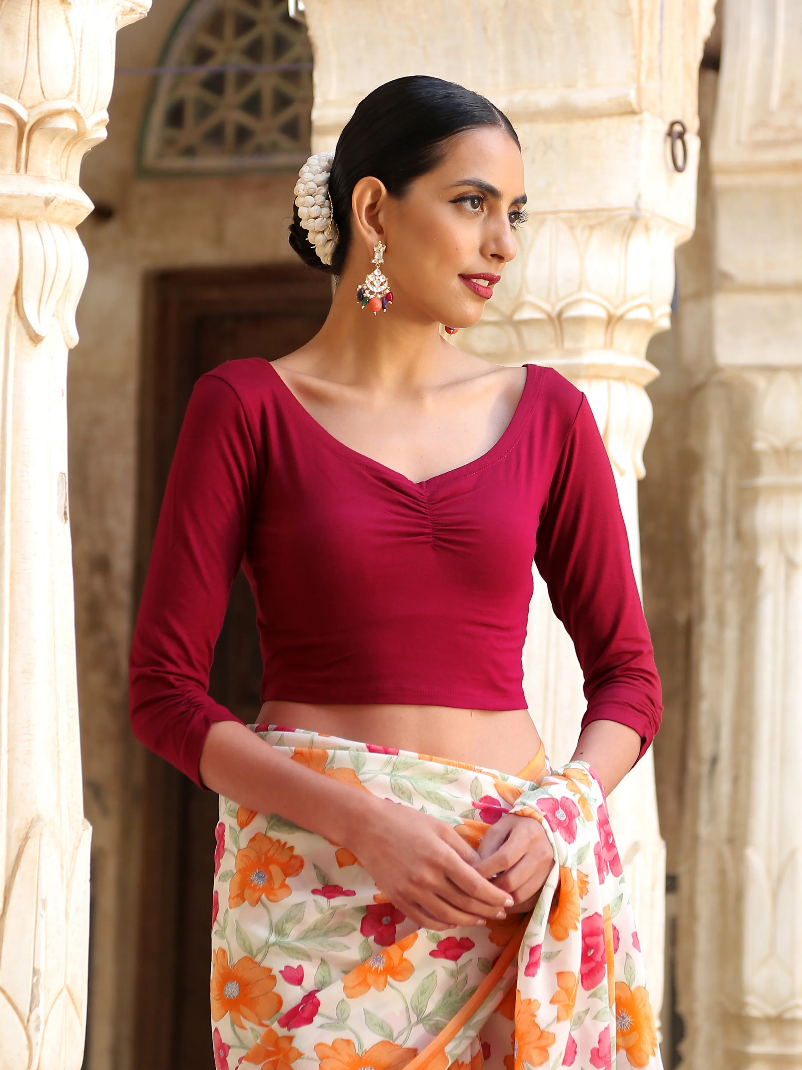 Ruby Red Stretchy Blouse