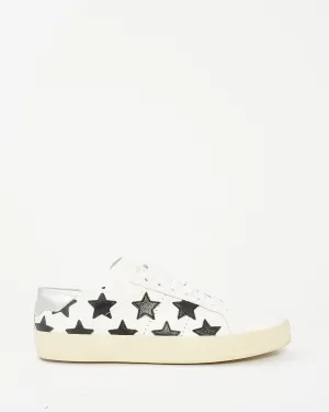 Saint Laurent White & Black Star Leather Sneakers - 38