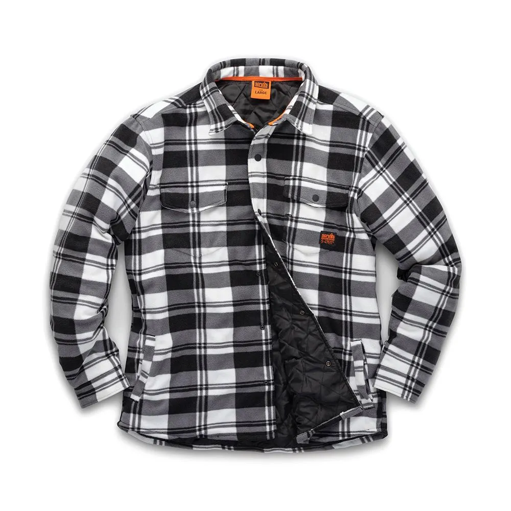 Scruffs Worker Padded Checked Shirt Black / White - Choose Size