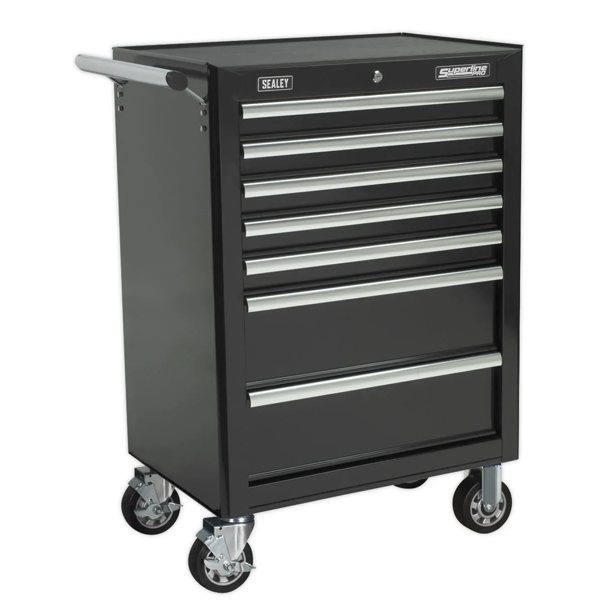Sealey Superline Pro Rollcab 7 Drawer with Ball-Bearing Slides - Black