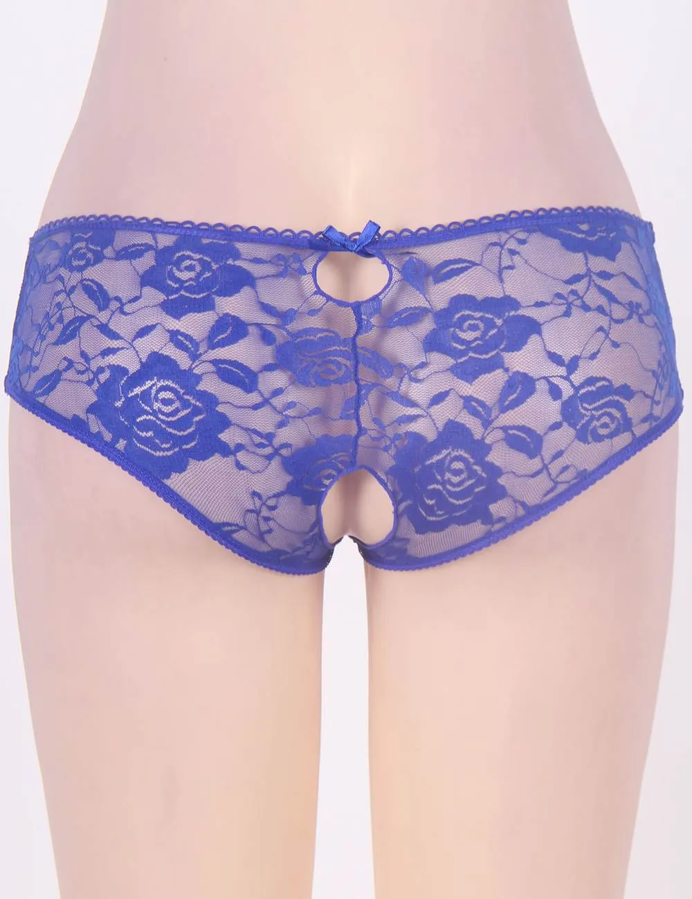Sexy Open Crotch Strappy White Lace Thongs