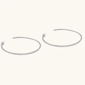 Silver Icy Minimalist Big Hoops