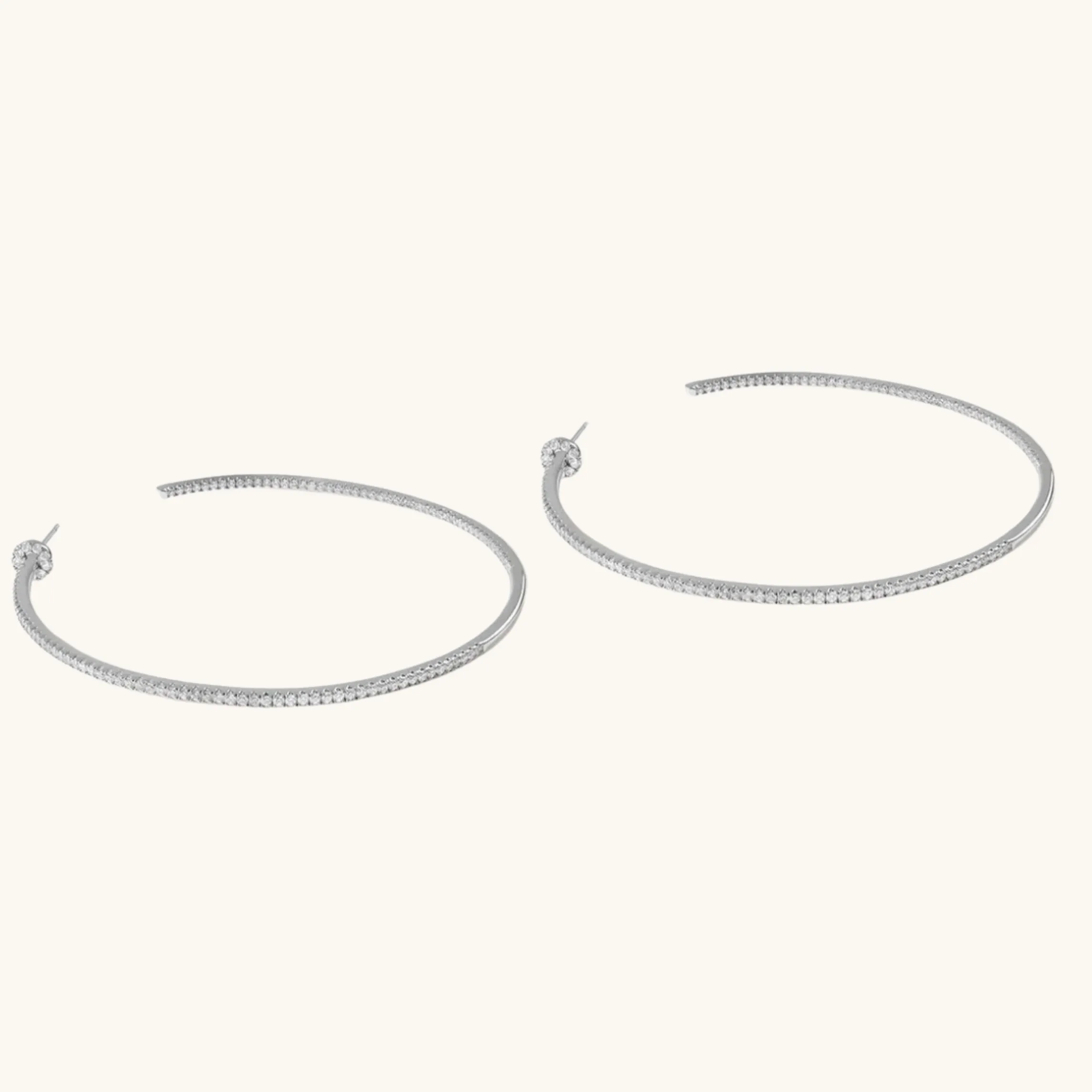 Silver Icy Minimalist Big Hoops
