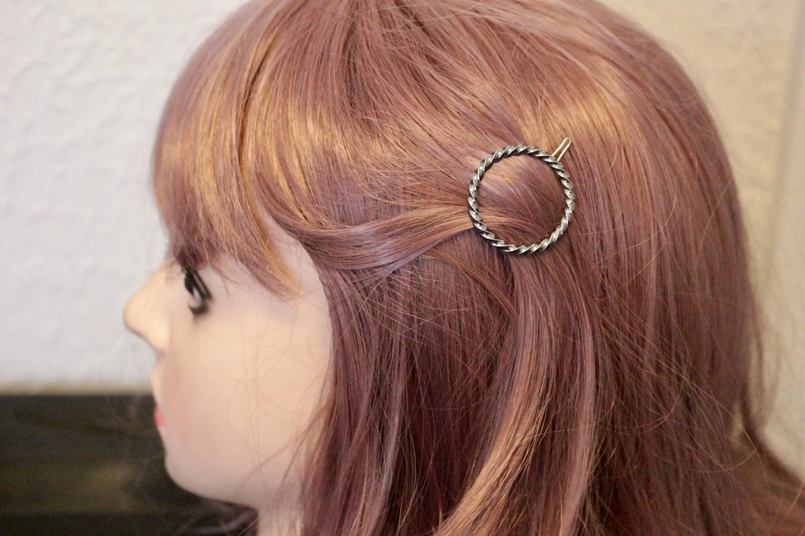 Small Silver beaded barrette