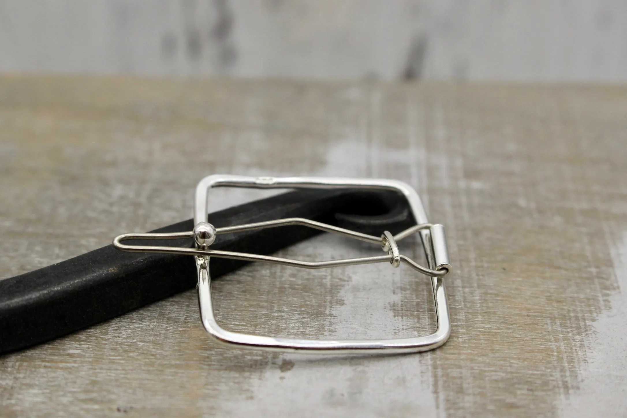 Small square silver barrette