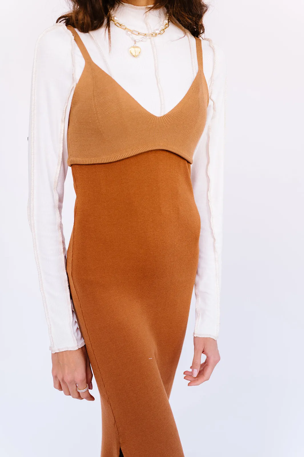 Soho Chic Knit Dress// Brown Multi
