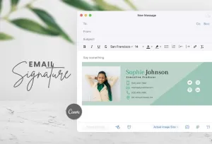 Sophie Email Signature Template Editable Canva Template Rose Gold