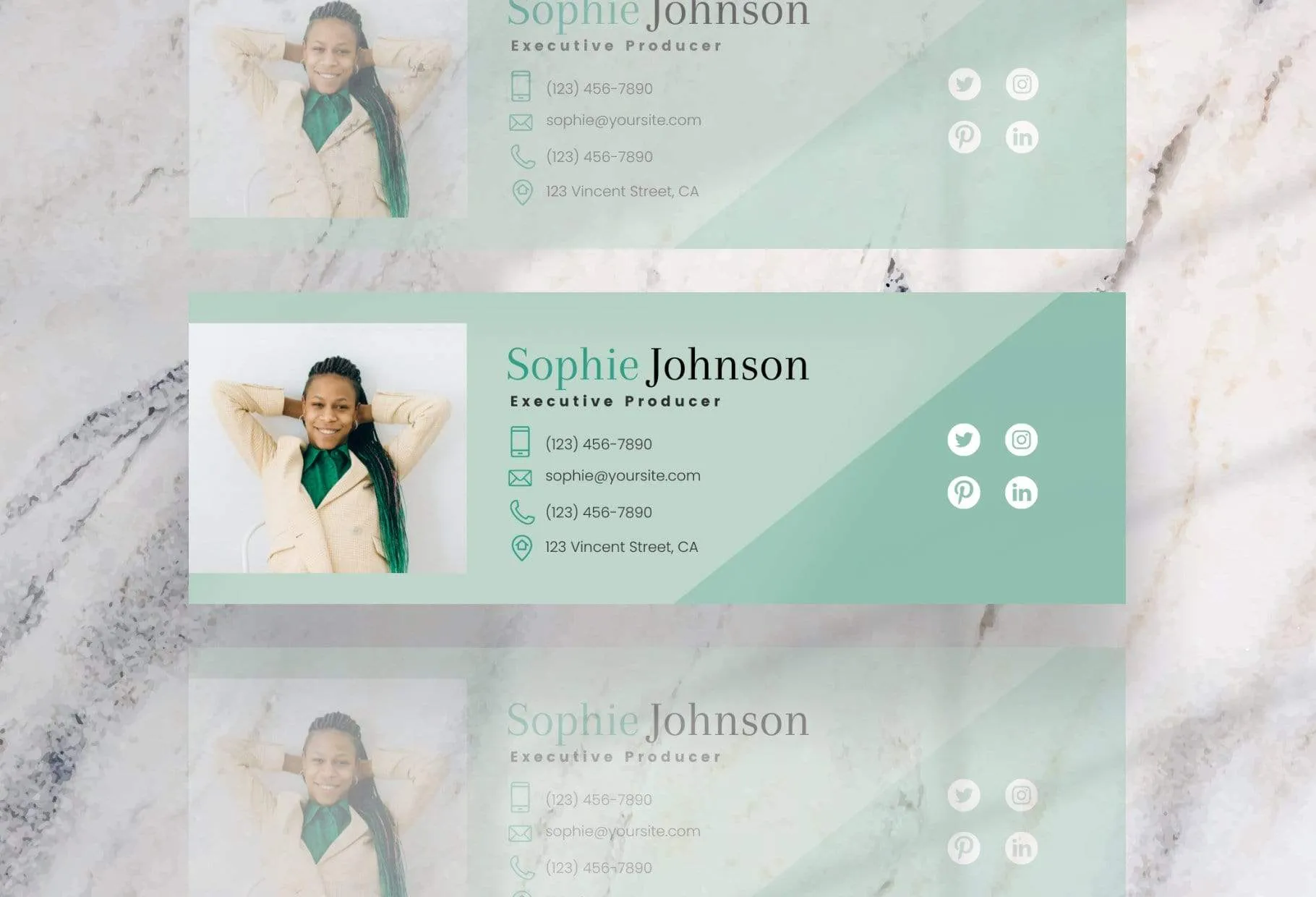 Sophie Email Signature Template Editable Canva Template Rose Gold