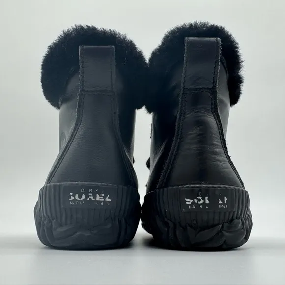 Sorel Out N About Plus Lux Womens Black Leather Lace Up Ankle Boot Size 7.5