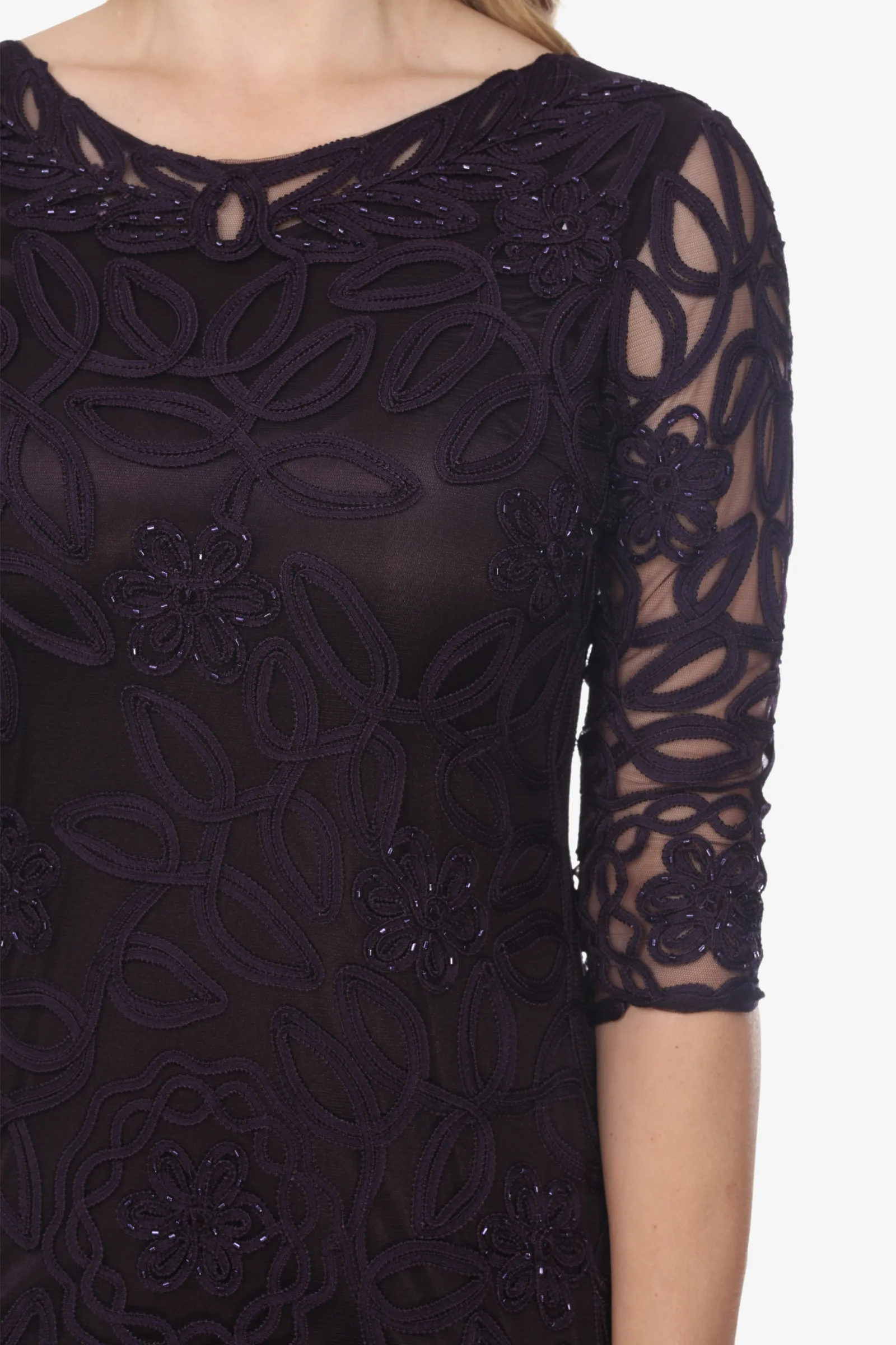 Soulmates 1616 Embroidered Sheath Evening Dress