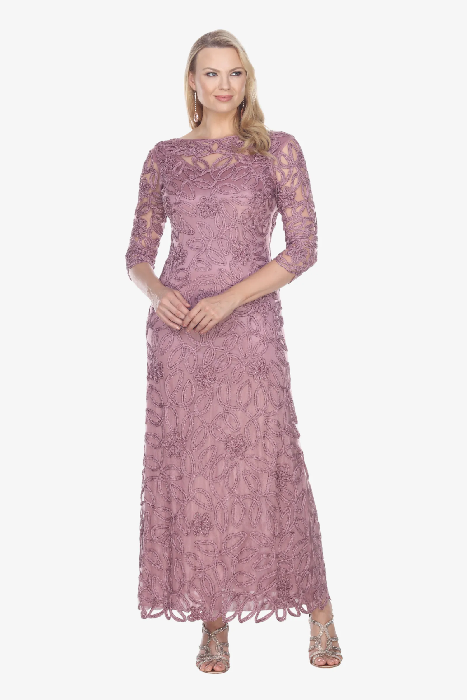 Soulmates 1616 Embroidered Sheath Evening Dress