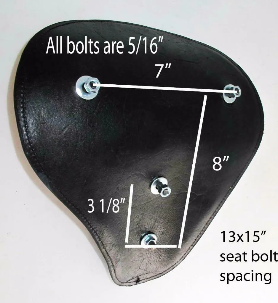 Spring Seat Chopper Bobber Harley Sportster Honda 13x15 Ant Brown Tooled Leather