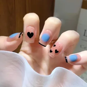 Square black love blue halo dye