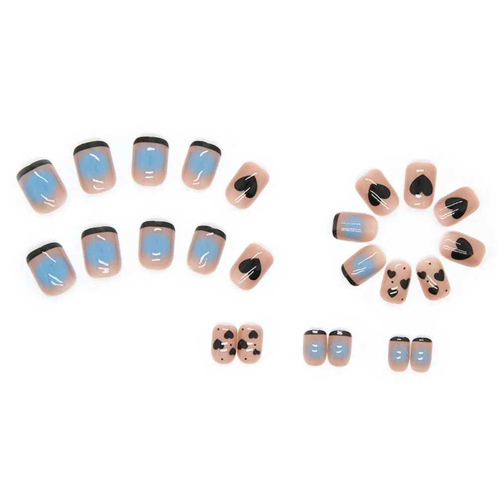 Square black love blue halo dye