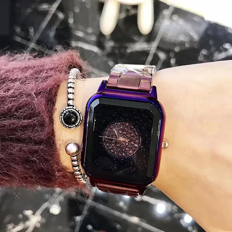 Square Pattern Starry Sky Women's Watch