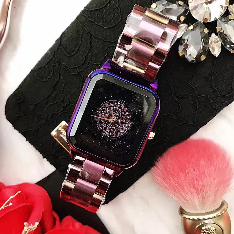 Square Pattern Starry Sky Women's Watch
